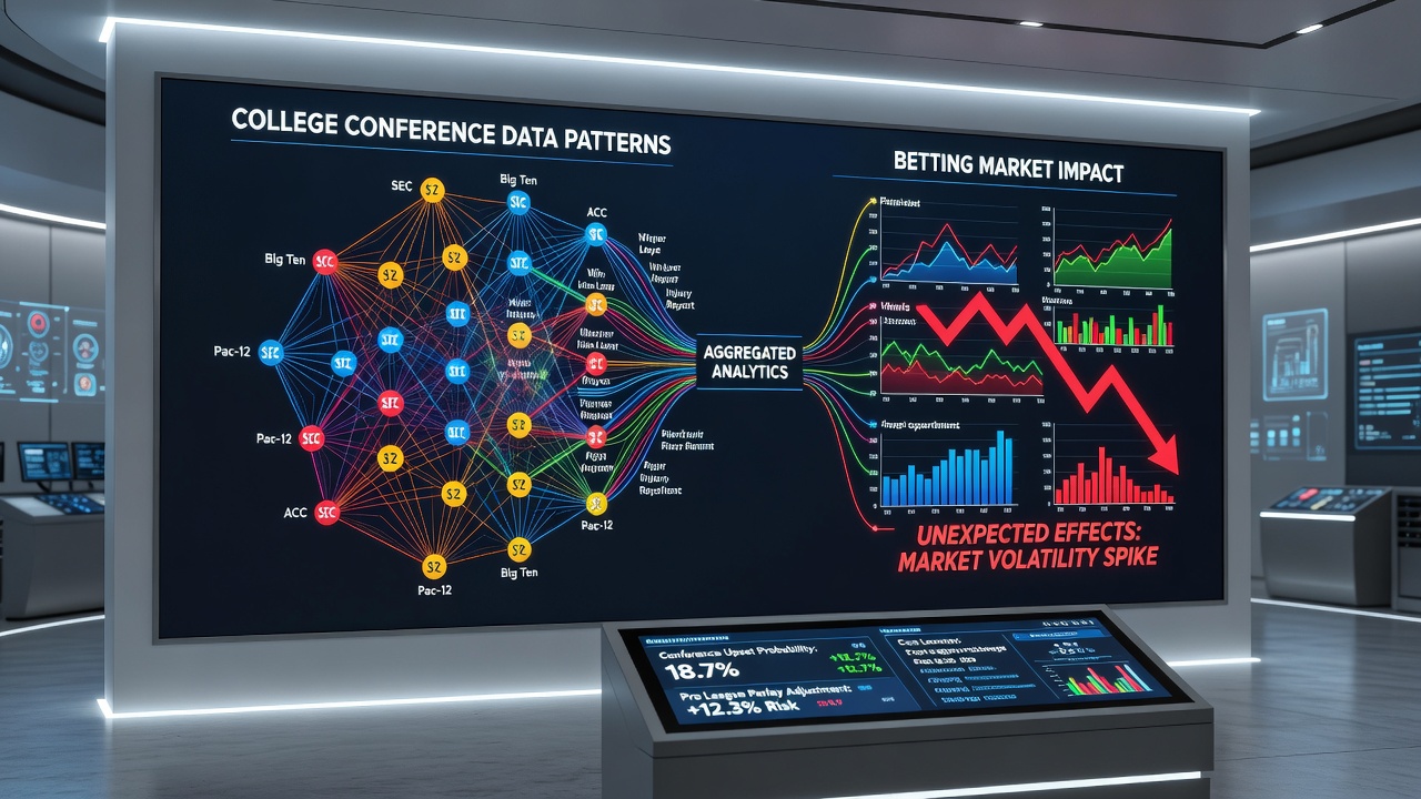 Professional sports betting interface displaying adjusted odds influenced by college data trends