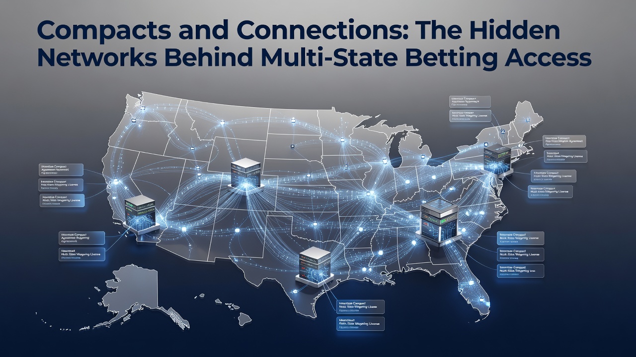 Network diagram showing interstate betting compacts and connections across US states