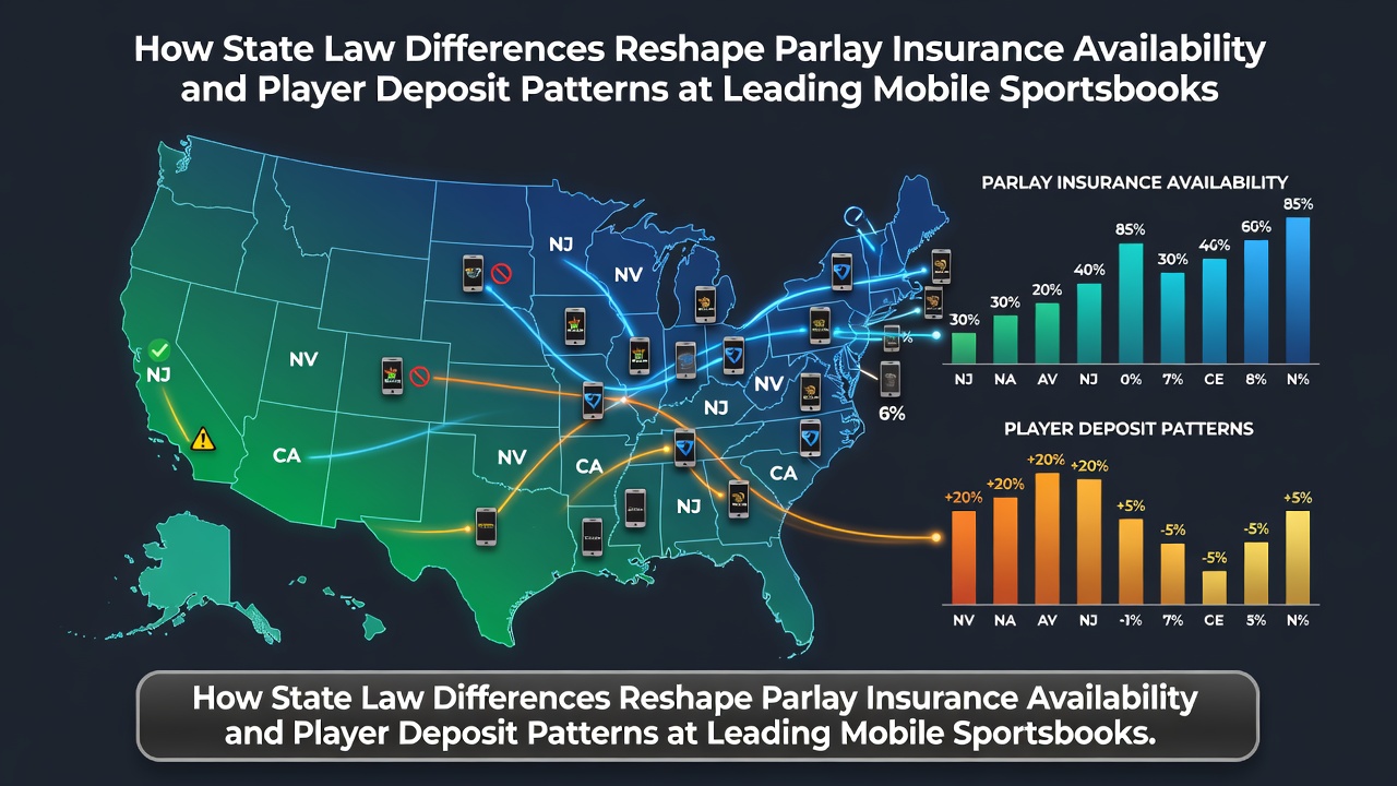Mobile sportsbook interface showing parlay insurance options across different state regulations