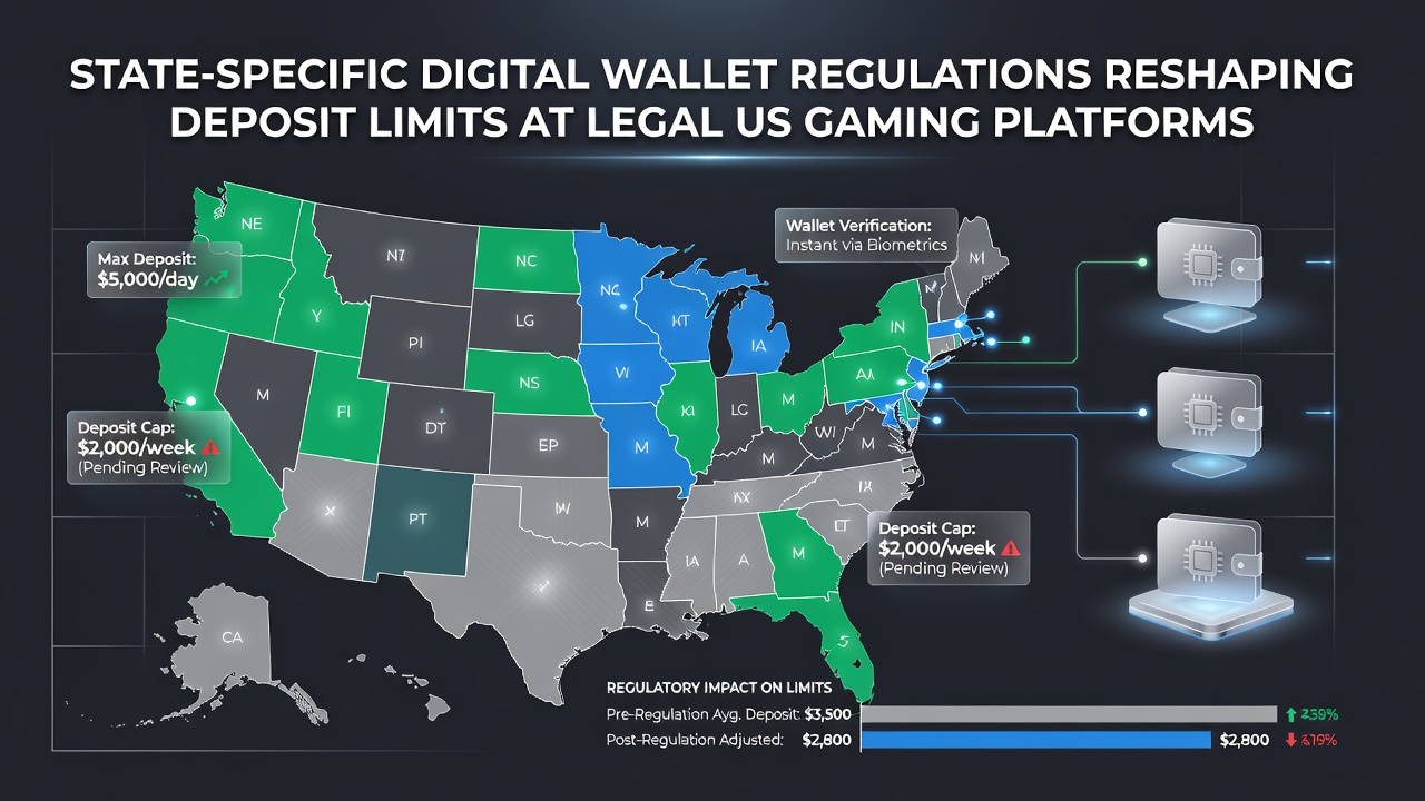 Screenshot of a legal US sportsbook deposit page displaying state-specific digital wallet limits and verification prompts