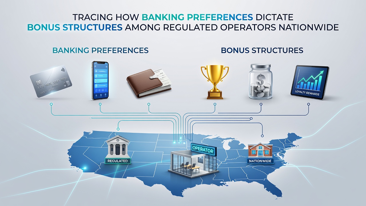 Infographic showing banking methods influencing bonus structures at regulated operators