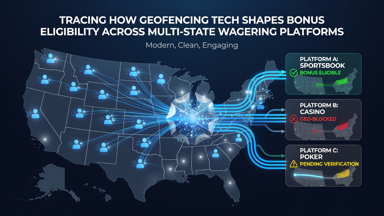 Geofencing technology mapping user locations across state lines for wagering platforms
